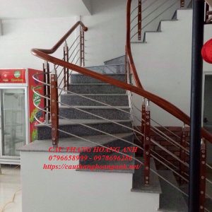 Mẫu cầu thang inox tay nhựa pvc đẹp