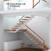 cầu thang kính cường lực tay vịn gỗ 2
