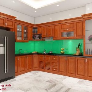 mẫu kính cường lực ốp bếp màu xanh lá cây