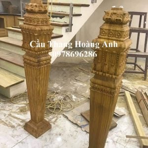 mẫu trụ gỗ tân cổ điển cho nhà biệt thự