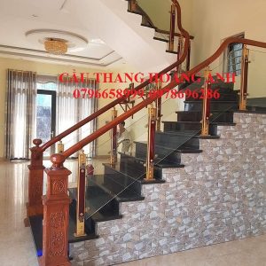 cầu thang kính chân nhôm hợp kim 1