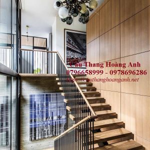 cầu thang xương sắt lan can sắt