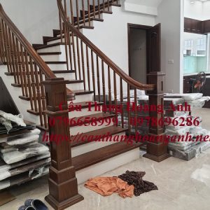 Thi công cầu thang gỗ tại Ba vì